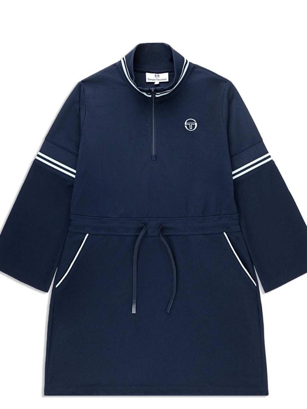 Sergio Tacchini Navy Blue Half-Zip Drawstring Sport Dress